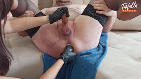Evening leisurely stretching of the anus and fisting from the dominant wife. Femdom