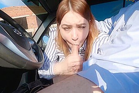 Russian Girl Passed The License Exam (blowjob, Public, Car)