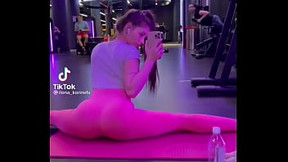 Russian Whore Ilona gets horny on gym
