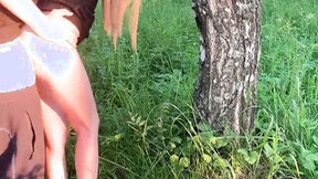 A cunt with mouth on the first date asks to screwed her inside the woods. Cum on the booty