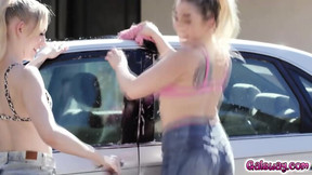 A carwash sgign is not enough, so Christie and Emma show off their skills
