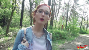 German scout - tiny redhead college girl seduce to outdoor fuck