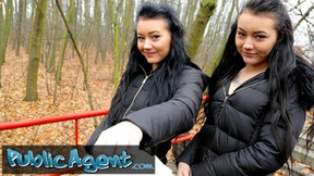 Public Agent Real Twins stopped on the street for indecent proposals