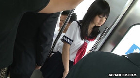 Pretty Asian Schoolgirl likes to travel with trains