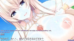 Hentai porn cartoon game with busty teen babe titty fucking huge cocks