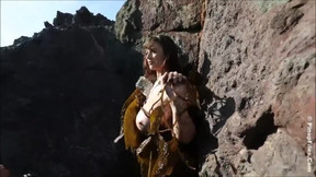 Lana kendrick bts getting muddy with her gigantic tits