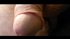 Slowly pulling out my beautiful uncut cock