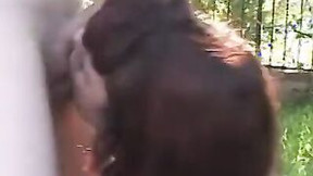 Ginger cougar is fuck outdoor by a stud then getting