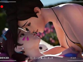 Tracer & Dva lesbian kissing by BLEDEN, voiced by CinderDryadVA - sound design by Volkor