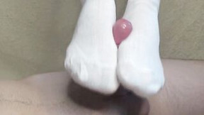 Nice Toes Bae Jerks Off Dick Inside White Socks!