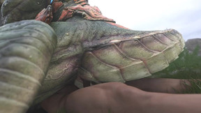 animation lizard dominant female sex human male