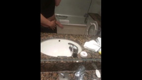Big dick in a Hotel bathroom
