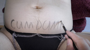 Slutty girl with a big boobs in bikini get covered in a dirty body writing! - Milky Mari