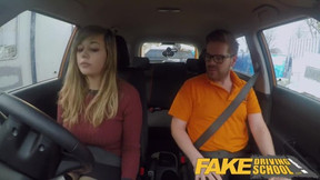 Fake driving school 34f hottie nice boobies bouncing in driving lesson