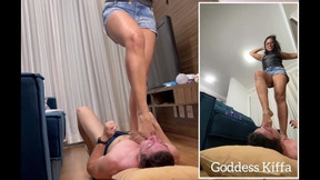 Goddess Kiffa - Hard and Sexy foot gagging 2 Angles - FOOT GAG - FOOT WORSHIP - FOOT HUMILIATION -