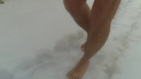 Naked and barefoot in winter