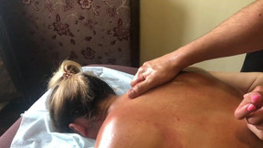 Sports MASSAGE for a girl with a sexy figure