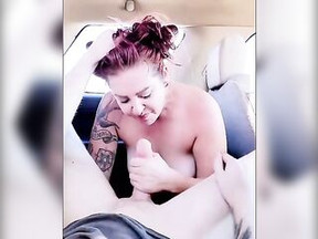 Large butt hottie with tattoos is sucking her lover