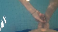 pov handjob and pussy fuck in the pool