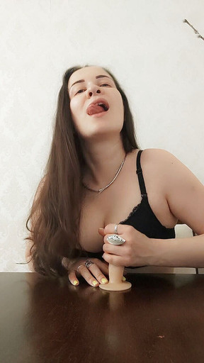 Jerk off instruction with blowjob