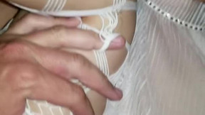 Little slut in white lace squirts all over my nice hard penis