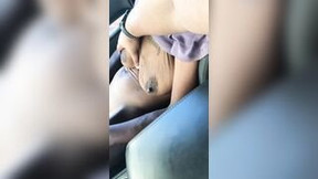 Saggy titty skank having fun with her cunt into my vehicle