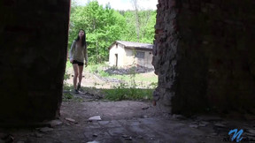 Lolly Pop is masturbating and getting orgasm in the abandoned place