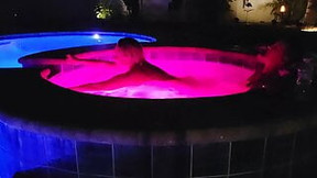 Valentine’s Day sex with wife in hot tub and bedroom with pussy eating and cock sucking.