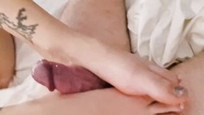 AGGRESSIVELY trying to MAKE thick dick rough after sucking off a LONG load all over Hot TOES and FOOT!