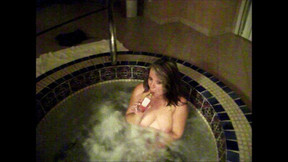 Fun in the Spa as Deb Gives Hubby a BJ & Check out Those Titties