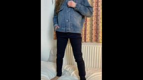Solo Long haired man in denim