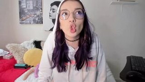 This alternative Colombian with purple hair and multiple body piercings loves having a super sexy penis into