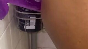 10 Inch Vibrator Anal Play Into The Shower