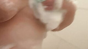 Showering and Boob Play Sexy Foamy Soap Cum Shower with me