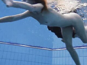 Lesbo women in the pool and redhead on Tenerife
